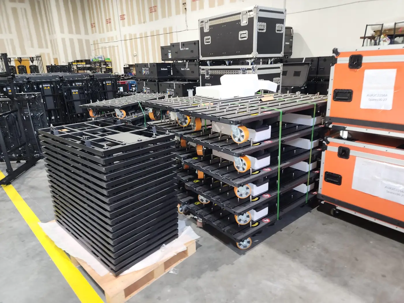 Support platforms and rolling production components