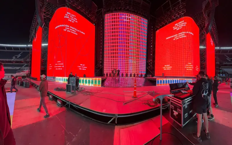 Large-format LED wall installed for a live event in Miami