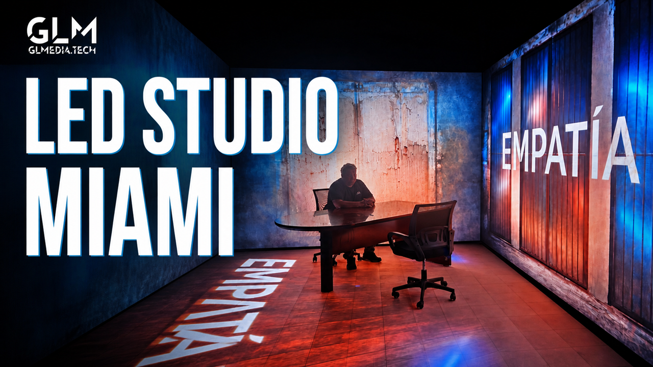 Miramar LED studio with two LED walls and a walkable LED floor prepared for an immersive video shoot