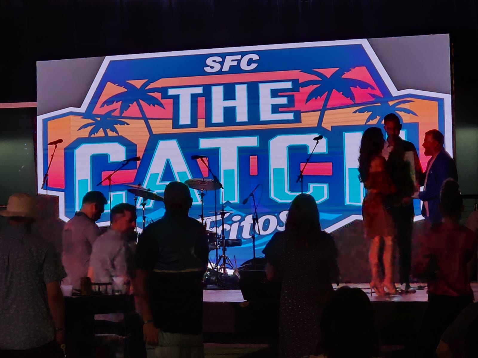 SFC The Catch identity on the LED stage backdrop at Fontainebleau Miami Beach, April 2023.